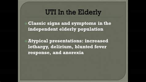 Urinary Tract Infection Uti In The Elderly Youtube