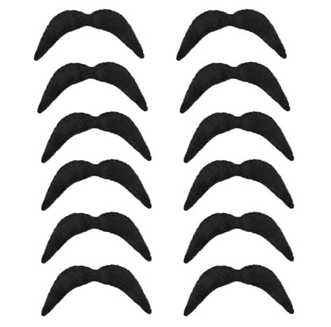 Buy 12 X Black Novelty Mexican Tash Biker 70s Movember 118 Fancy Dress Moustache Party Fake