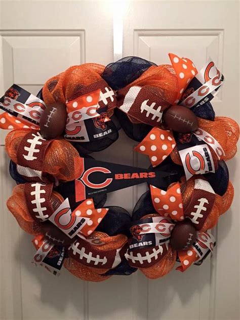 Interior stylist & design owner :: Chicago Bears Wreath Chicago Bears NFL Wreath Deco Mesh | Etsy
