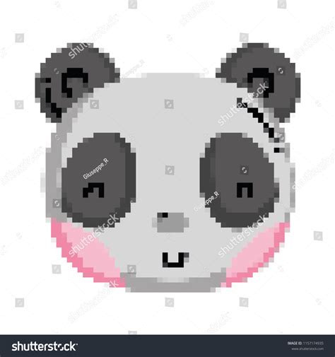 Pixelated Panda Head Cute Animal Stock Vector Royalty Free 1157174935