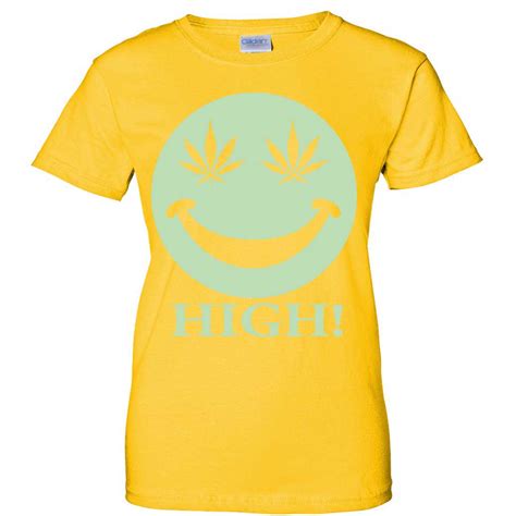 Glow In The Dark Stoner Smiley Face Ladies T Shirt Ebay