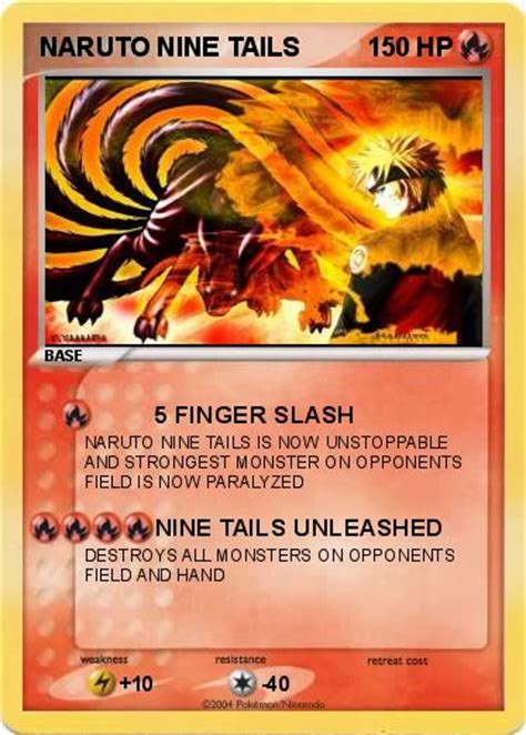 Pokémon Naruto Nine Tails 5 Finger Slash My Pokemon Card