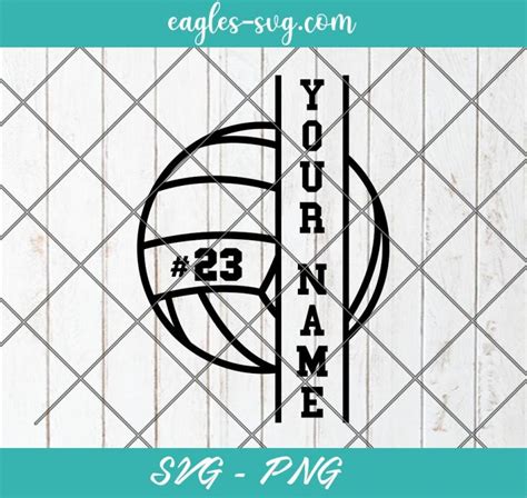 Volleyball Split Monogram Svg Volleyball Name And Numbers Custom Svg
