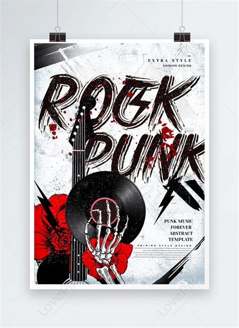 Retro Style Hand Drawn Punk Rock Music Festival Poster Template Image