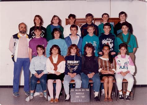Photo de classe 3eme 7 de 1987, Collège Vallon Des Pins  Copains d'avant