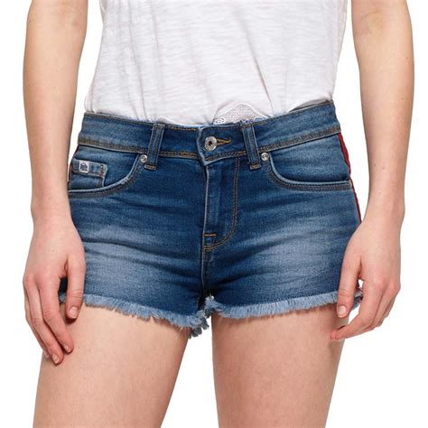 Denim Hot Short Jeans Femme Superdry Bleu Pas Cher Shorts Femme