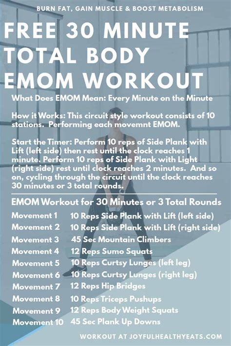 30 Minute Total Body Emom Workout Emom Workout Total Body At Home