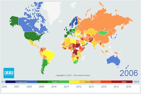 Fragile States Index 2017 Vivid Maps Illustrated Map Map World Map