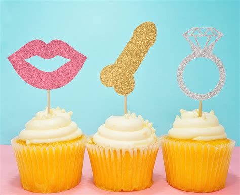 bachelorette cupcake toppers 1 dozen penis cupcake toppers etsy