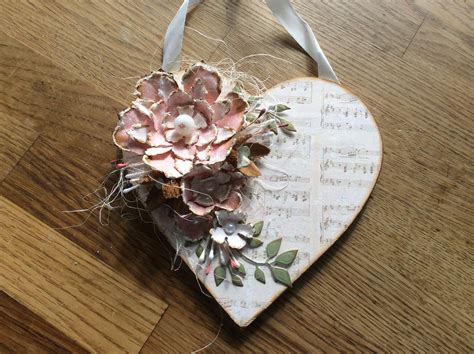Heart Made With Tim Holtz Tattered Flower Die Crafts Floral Flowers
