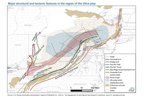 Updated Maps For The Utica Shale Play From Eia Marcellus Drilling