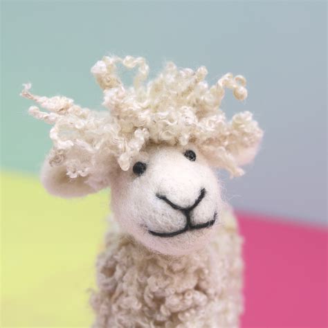 Handmade Needle Felted Sheep Curly Shirley Lincolnshire Fenn Crafts
