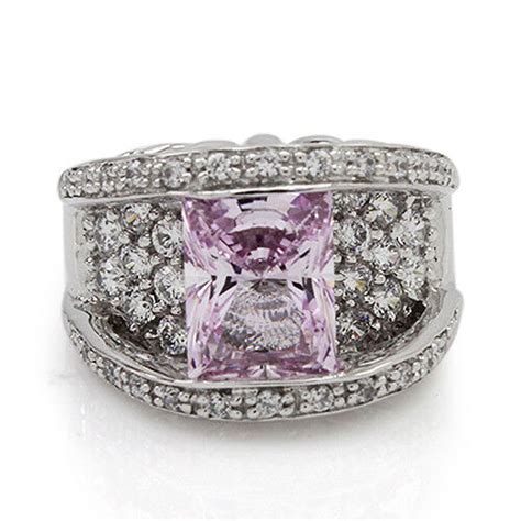 Hsn Victoria Wieck Vintage Emerald Cut Pink Sapphire Cz And Sterling