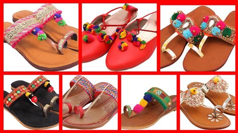 Causal Kohlapuri Chappal Slippers Sandal Design For Ladies Rajasthani