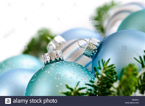 Many Christmas Decorations Laying In Pine Branches Stock Photo Alamy
