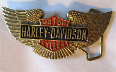 Vintage Harley Davidson Belt Buckle Solid Brass 1991 Baron Etsy