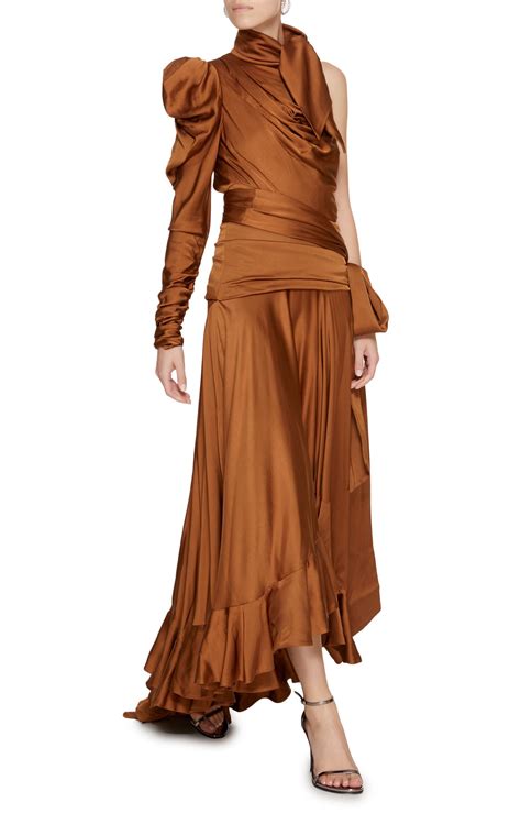 Draped Satin Cutout Dress by ZIMMERMANN Now Available on Moda Operandi
