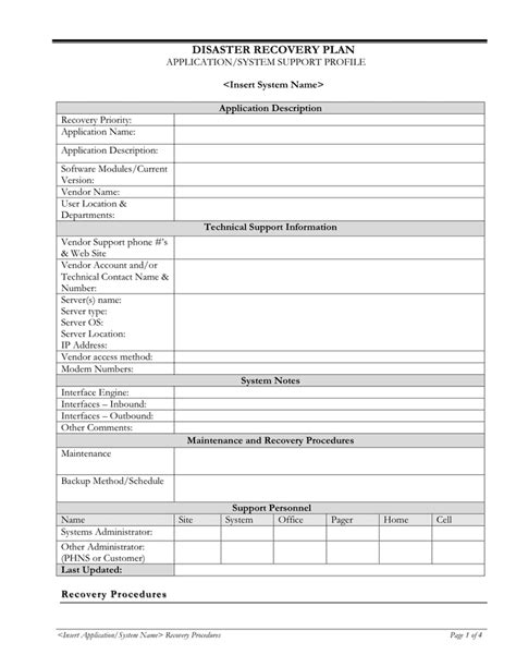 Disaster Recovery Plan Template In Word And Pdf Formats