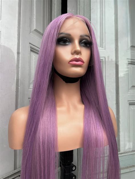 Lavender Purple Human Hair Lace Front Wig