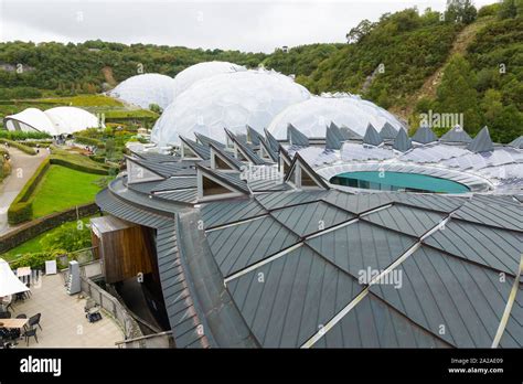 The Eden Project View Of The Biomes And The Roof Of The Core Building