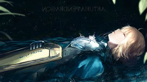 Wallpaper Artoria Pendragon Lying Down Armor Fate Grand Order Saber