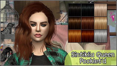 Sims 4 Hairs Mertiuza Sintiklia`a Queen Hair Retextured