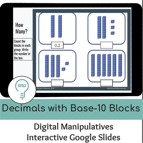 Decimals With Base 10 Blocks Digital Visual Models