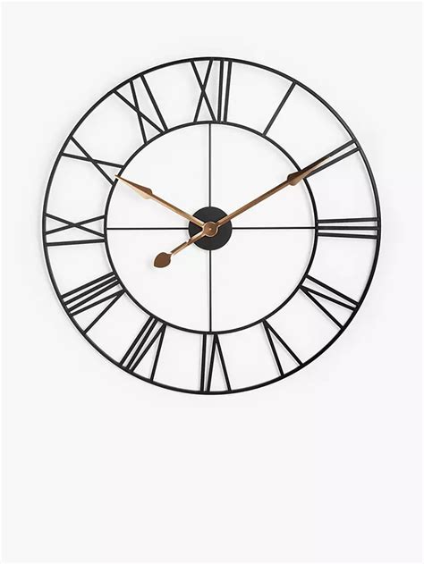 John Lewis And Partners Large Roman Numeral Skeleton Wall Clock 80cm Black