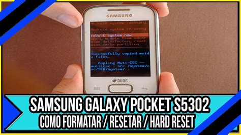 Como Formatar Resetar Tirar Senha Samsung Galaxy Pocket S5302 Hard