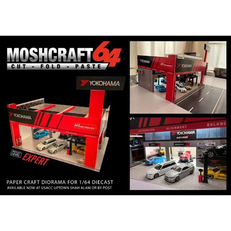 moshcraft64 yokohama garage diorama papercraft shopee malaysia