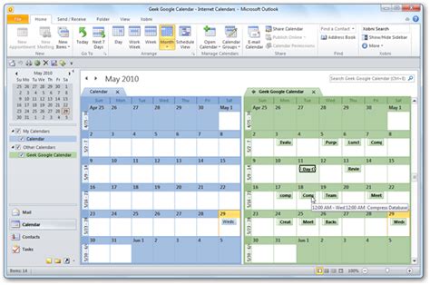 When you want to give your recipients a choice to view your calendar in a browser or import an ics link into outlook share outlook calendar with others inside your organization. View Your Google Calendar in Outlook 2010