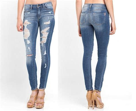 New Fashion Ladies Stretchy Skinny Ripped Denim Jeans China Ladies Fashion Denim Jeans And