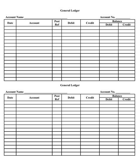 7 Best Images Of Accounting Ledger Template Printable Free Printable