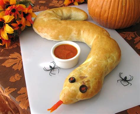 Halloweens Savory Side Spooky Calzone Snake Halloween Food For