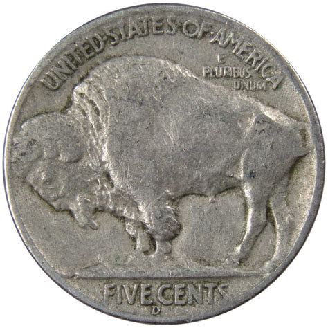 1937 D Indian Head Buffalo Nickel 5 Cent Piece F Fine 5c Us Coin