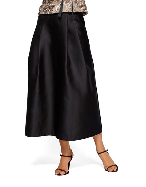 Lyst Alex Evenings Solid Taffeta Skirt In Black