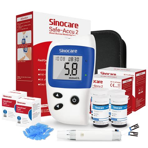 Buy Sinocare Blood Sugar Monitor Blood Glucose Monitoring System Safe