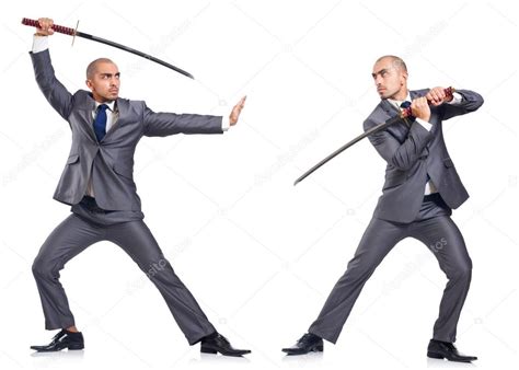 Dos Hombres Peleando Con Espadas Fotografía De Stock © Elnur