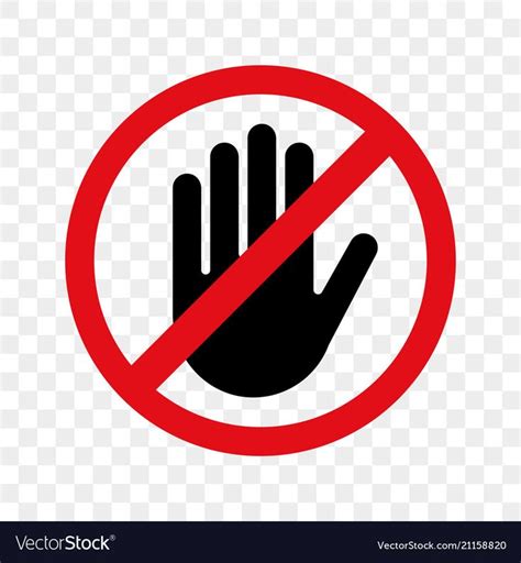 Stop Hand Vector Warning Icon For No Entry Or Dont Touch Sign Download