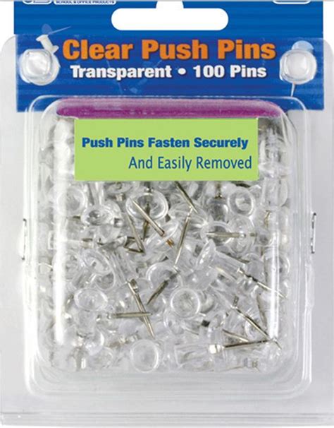 Clear Transparent Push Pins 100pk Samaroos Limited