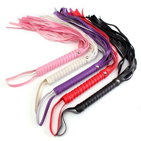 45cm length pu leather flogger whip sex spanking paddle handle toys for couple erotic adult game