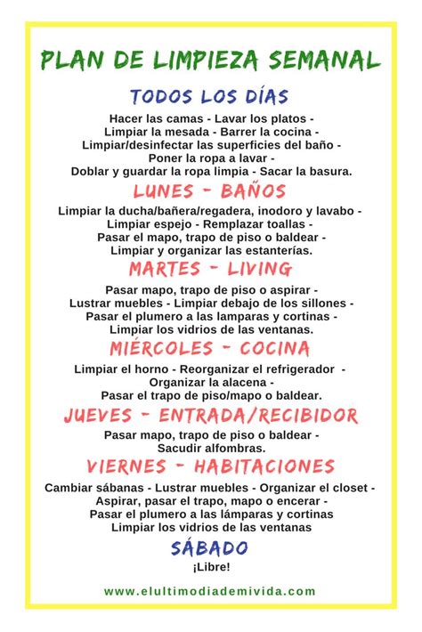 Fotos En Limpieza Orden Hogar Tips Ideas Horario De Limpieza Listas