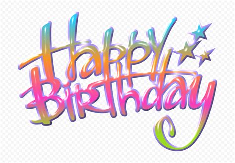 HD Colorful Happy Birthday Text Words Transparent Background Citypng