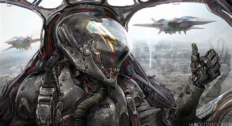 Concept Art Science Fiction Aircraft Thumbs Up Artwork