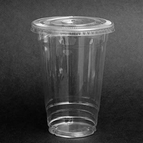 Buy Safepro 100 Sets 24 Oz Plastic Clear Cups With Flat Lids For Iced