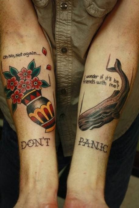 Mere seconds before the earth is to be demolished by an alien construction crew, arthur dent is swept off the planet by his friend ford prefect, a researcher penning a new edition of the hitchhiker's guide to the galaxy. less. Hitchhiker's Guide tattoos / Boing Boing