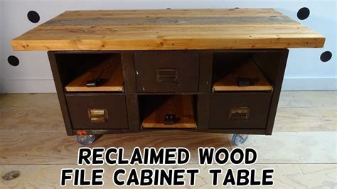 Get 5% in rewards with club o! Reclaimed Wood File Cabinet Table Flip! - YouTube