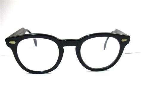 Vintage Mens Black Horn Rimmed Glasses Retro 1950s