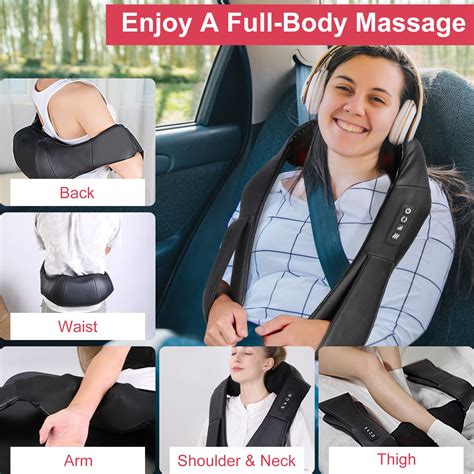 Neck Massager With Heat Imountek Electric Neck And Back Massager With Infrared Light Heating 3