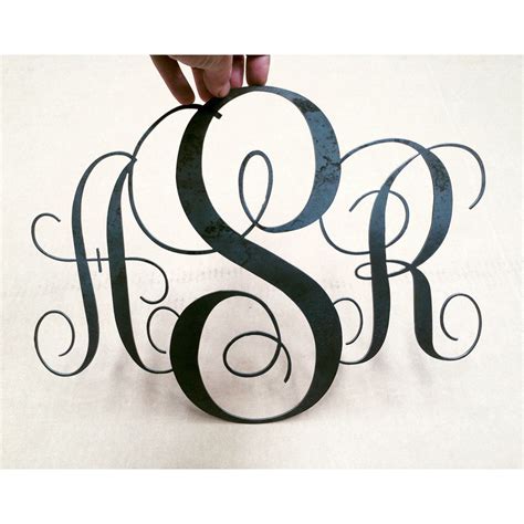Custom Monogram Initials In Steel Unfinished Metal Sign Personalized